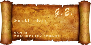 Gerstl Edvin névjegykártya